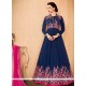 Navy Blue Resham Work Faux Georgette Floor Length Anarkali Suit