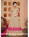 Faux Georgette Embroidered Work Floor Length Anarkali Suit