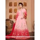 Embroidered Work Rose Pink Bhagalpuri Silk Floor Length Anarkali Suit