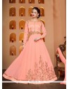 Resham Work Faux Georgette Floor Length Anarkali Suit