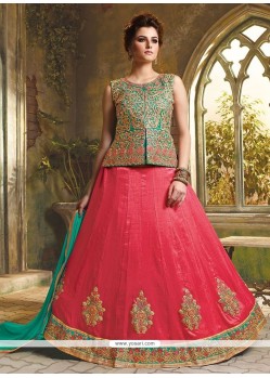 Art Silk Pink Lehenga Choli