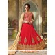 Red Lace Work Art Silk Lehenga Choli