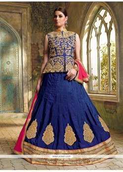 Embroidered Work Blue Lehenga Choli