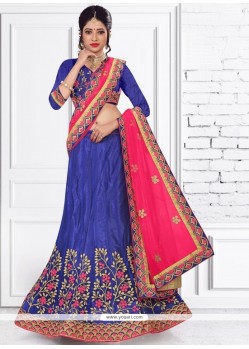 Art Silk Blue Lehenga Choli