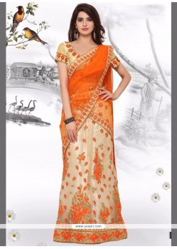 Net Orange Resham Work Lehenga Choli