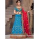 Art Silk Blue Resham Work Lehenga Choli