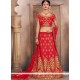 Lace Work Red Lehenga Choli