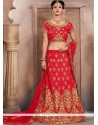 Lace Work Red Lehenga Choli