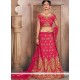 Art Silk Hot Pink Embroidered Work Lehenga Choli