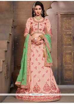 Pink Embroidered Work Lehenga Choli