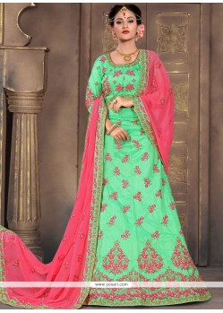 Sea Green Resham Work Lehenga Choli