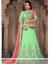 Art Silk Green Embroidered Work Lehenga Choli