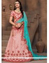 Embroidered Work Rose Pink Lehenga Choli