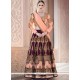 Peach And Purple Lace Work Lehenga Choli