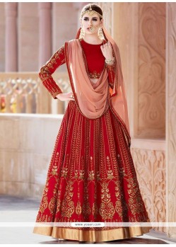 Red Resham Work Lehenga Choli