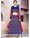 Blue Resham Work Banglori Silk Lehenga Choli