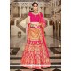 Weaving Work Hot Pink Lehenga Choli