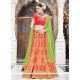 Jacquard Red Resham Work Lehenga Choli