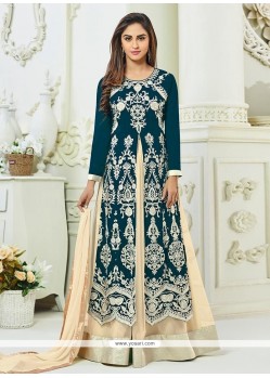 Krystle Dsouza Teal Embroidered Work Long Choli Lehenga