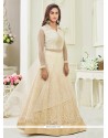 Krystle Dsouza Resham Work Cream Net Long Choli Lehenga