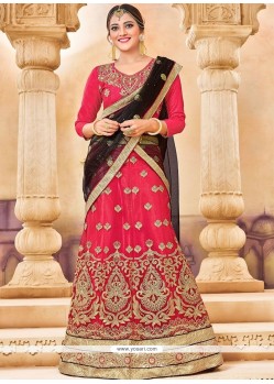 Rose Pink Patch Border Work Lehenga Choli