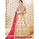 Net Beige Lace Work Lehenga Choli