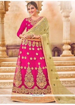 Hot Pink Lace Work Lehenga Choli