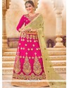 Hot Pink Lace Work Lehenga Choli