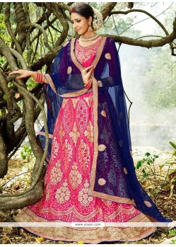 Rose Pink Net Lehenga Choli