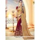 Gold And Maroon Patch Border Work Designer Half N Half Saree