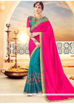 Embroidered Work Designer Half N Half Saree