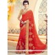 Orange And Red Shaded Saree