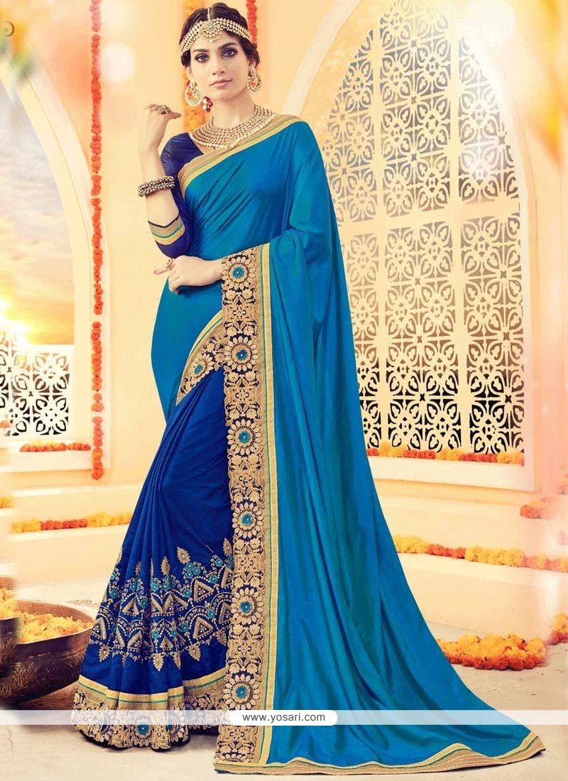 Art Silk Fancy Readymade Saree with Patch Work