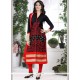 Black Resham Work Cotton Churidar Suit