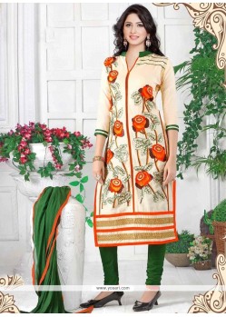 Cotton Resham Work Churidar Suit