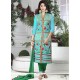 Cotton Blue Resham Work Churidar Suit