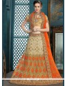 Embroidered Net Lehenga Choli In Orange