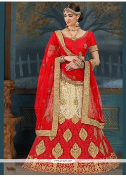 Net Embroidered Work Lehenga Choli