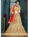 Net Beige Lehenga Choli