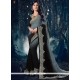 Black And Grey Faux Chiffon Shaded Saree