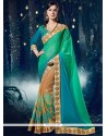 Faux Georgette Embroidered Work Shaded Saree