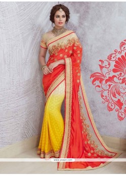 Faux Georgette Half N Half Saree