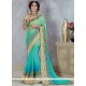 Satin Blue And Sea Green Shaded Saree