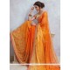 Faux Georgette Patch Border Work Shaded Saree