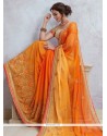 Faux Georgette Patch Border Work Shaded Saree