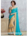 Faux Georgette Designer Half N Half Saree