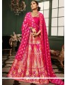 Banarasi Silk Hot Pink Weaving Work Lehenga Choli