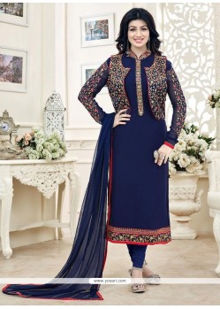 Ayesha Takia Faux Georgette Lace Work Jacket Style Suit