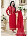 Ayesha Takia Red Lace Work Jacket Style Suit