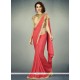 Red Embroidered Work Fancy Fabric Classic Designer Saree